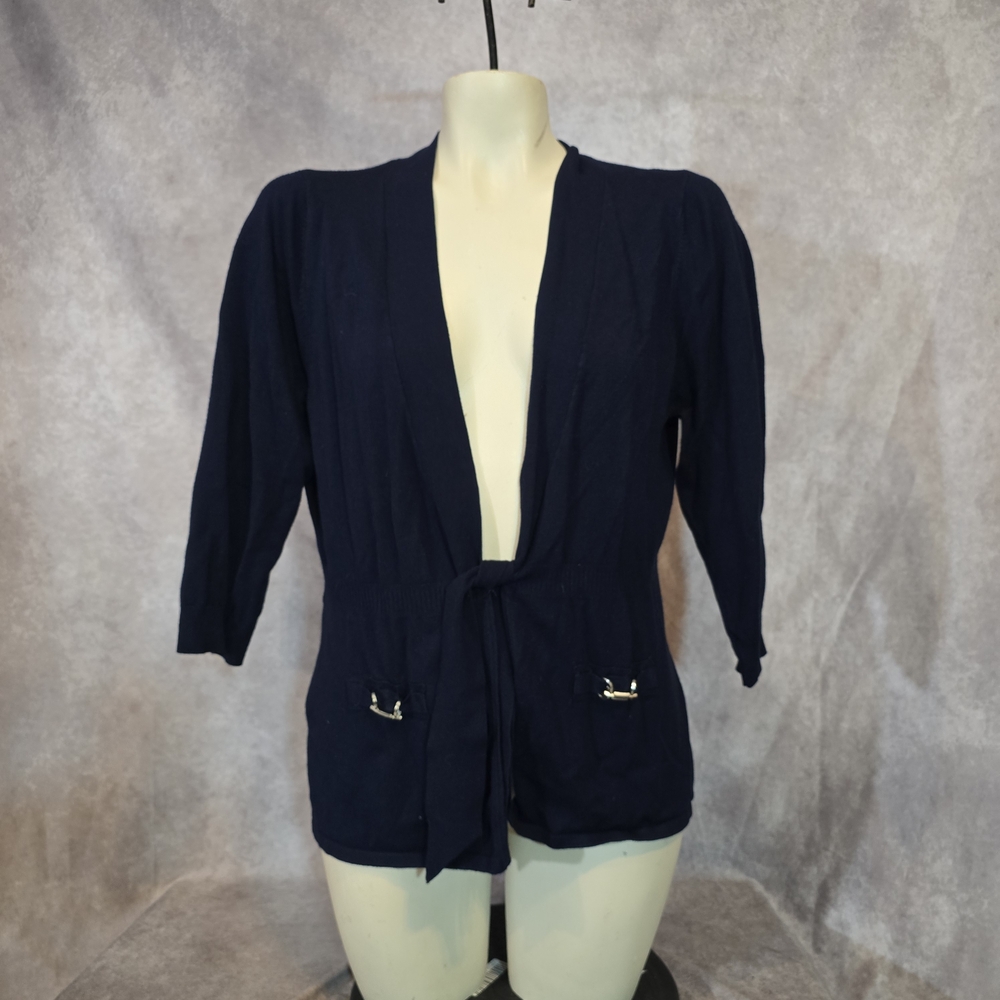 Grace Elements Navy Lightweight Open Cardigan - image 2